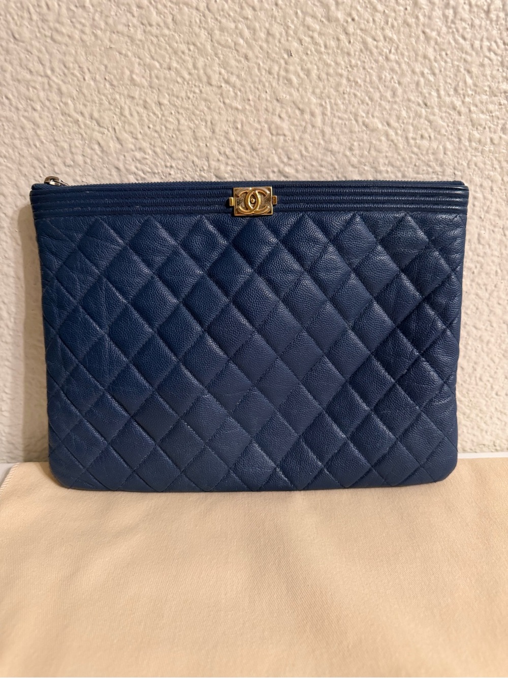 Authentic Chanel Caviar leather Clutch